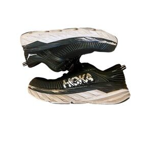 Hoka One One Womens Black and White Athletic Shoes